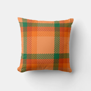 Groen, rood, Oranje en beige Tartan, Schotse speld Kussen