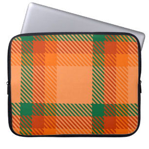 Groen, rood, Oranje en beige Tartan, Schotse speld Laptop Sleeve