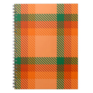 Groen, rood, Oranje en beige Tartan, Schotse speld Notitieboek
