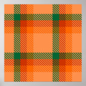 Groen, rood, Oranje en beige Tartan, Schotse speld Poster (Voorkant)