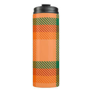 Groen, rood, Oranje en beige Tartan, Schotse speld Thermosbeker