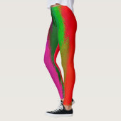 Groen rood Paars Abstract schilderen Leggings (Links)