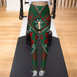 Groen Rood Patroon Ultra Zachte Vrouwen Kerstcadea Leggings