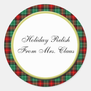 Groen Rood Plaid Custom Vakantie Bakken Stickers