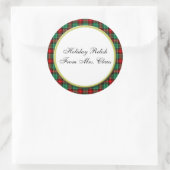 Groen Rood Plaid Custom Vakantie Bakken Stickers (Tas)