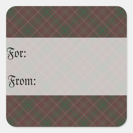 Groen & Rood Plaid Gift Label (Voorkant)