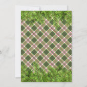 Groen Rood Plaid Pine Tak Vrolijk Kerstfeest Kaart (Achterkant)