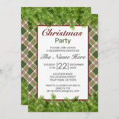 Groen Rood Plaid Pine Tak Vrolijk Kerstfeest Kaart (Voorkant / Achterkant)