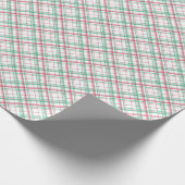 Groen & Rood Plaid Vakantie Kerstmis Cadeaupapier (Hoek)