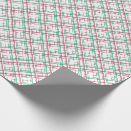Groen & Rood Plaid Vakantie Kerstmis Cadeaupapier (Hoek)