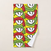 Groen rood plantaardig ventilator bad handdoek (Handdoek)