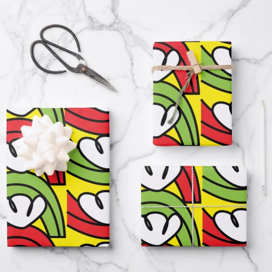 Groen rood plantaardig ventilator inpakpapier vel (Voorkant)