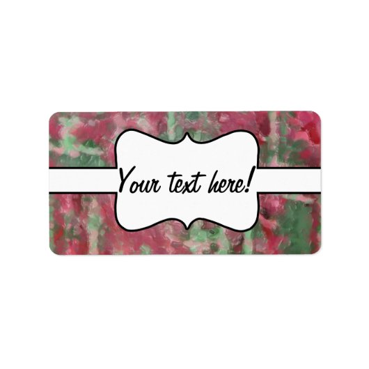 Groen rood plastic abstract ontwerp etiket (Voorkant)