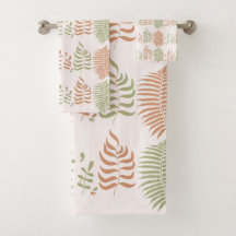 Groen Rood Retro  Bladpatroon