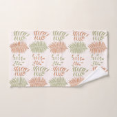Groen Rood Retro Bladpatroon Bad Handdoek (Handdoek)