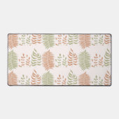 Groen Rood Retro Bladpatroon Bureaumat (Voorkant)