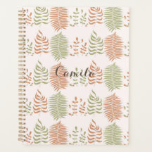 Groen Rood Retro  Bladpatroon