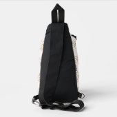 Groen Rood Retro  Bladpatroon Sling Bag (Achterkant)