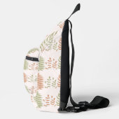 Groen Rood Retro  Bladpatroon Sling Bag (Rechts)