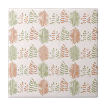 Groen Rood Retro  Bladpatroon