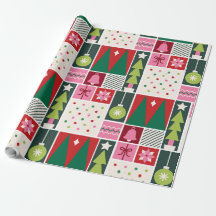 Groen Rood Roze Geometrisch Modern Kerstcadeauverp