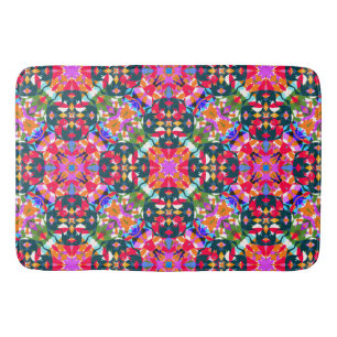 Groen Rood Roze Kerst Jolly Kleurrijk Patroon Badmat