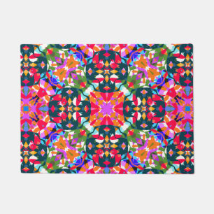 Groen Rood Roze Kerst Jolly Kleurrijk Patroon Deurmat