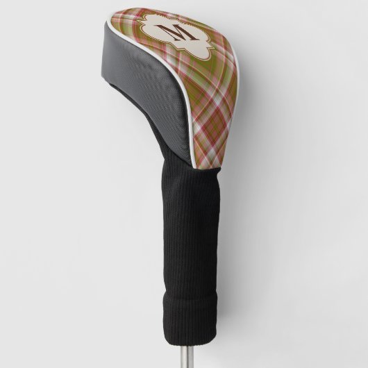Groen rood speldenmonogram golfheadcover (Schuin)