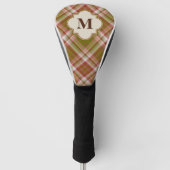 Groen rood speldenmonogram golfheadcover (Voorkant)
