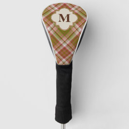 Groen rood speldenmonogram golfheadcover