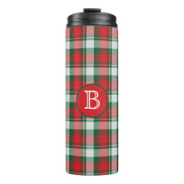 Groen rood speldenmonogram thermosbeker