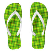 Groen Rood Tartan Geruit Plaid Patroon-55788 Teenslippers (Voetbed)
