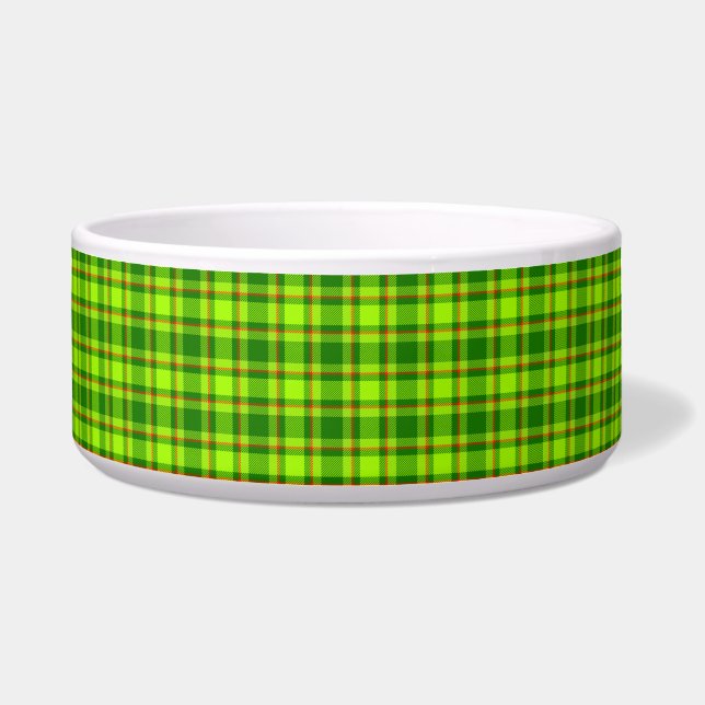 Groen Rood Tartan Geruit Plaid Patroon-55788 Voerbakje (Voorkant)
