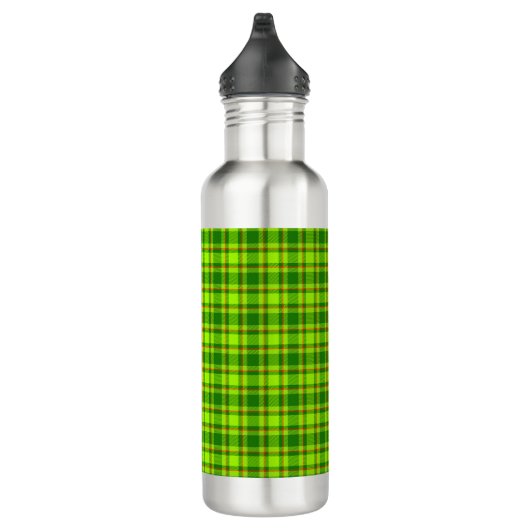 Groen Rood Tartan Geruit Plaid Patroon-55788 Waterfles (Rechts)