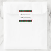 Groen Rood Vakantie Plaid Custom Gift Stickers (Tas)
