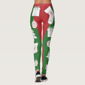 Groen & Rood Vrolijk Kerstfeest Vrouwen Leggings (Achterkant)