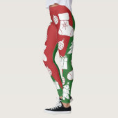 Groen & Rood Vrolijk Kerstfeest Vrouwen Leggings (Links)