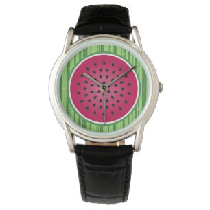 Groen rood watermeloen horloge