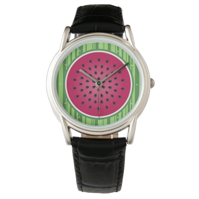 Groen rood watermeloen horloge (Voorkant)