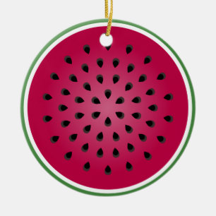Groen rood watermeloen keramisch ornament