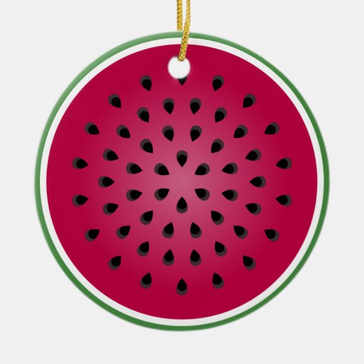 Groen rood watermeloen keramisch ornament (Voorkant)