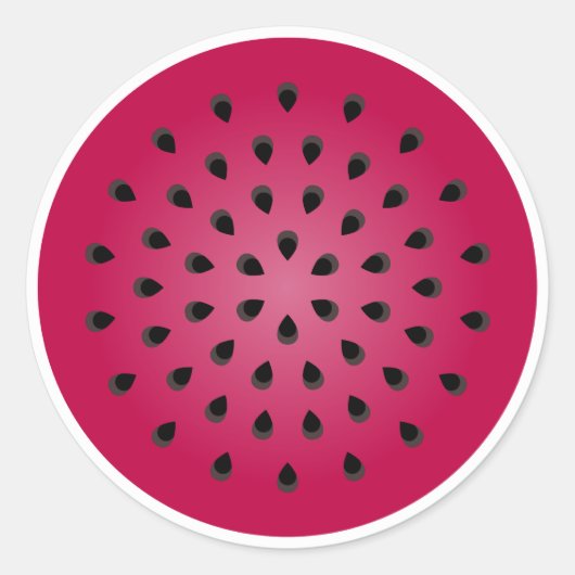 Groen rood watermeloen ronde sticker (Voorkant)