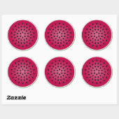 Groen rood watermeloen ronde sticker (Vel)