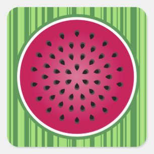 Groen rood watermeloen vierkante sticker