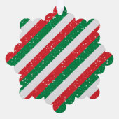 Groen Rood & Wit Eenvoudig Vrolijk Kerstmis Ornament Kaart (Achterkant)