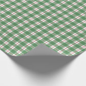 Groen / Rood / Wit Geruit Cadeaupapier (Hoek)