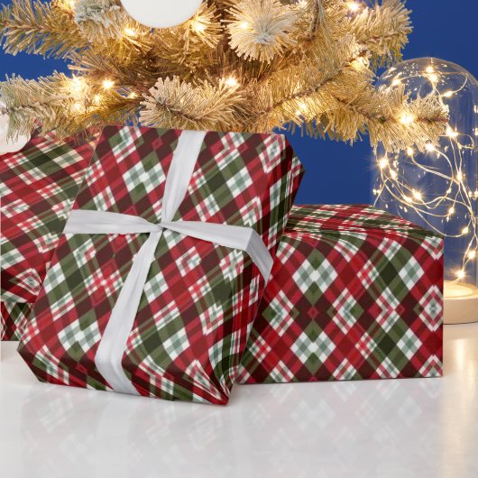 Groen Rood Wit Geruit Kerst Inpakpapier (Feestdagen)