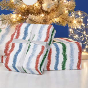 Groen Rood Wit Geruit Strepen Kerstmis Cadeaupapier