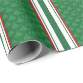 Groen Rood Wit met Streep | Holiday Gift Wrap Cadeaupapier (Rol Hoek)