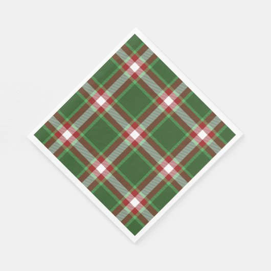 Groen rood wit roodrood lumberjack patroon servet (Hoek)